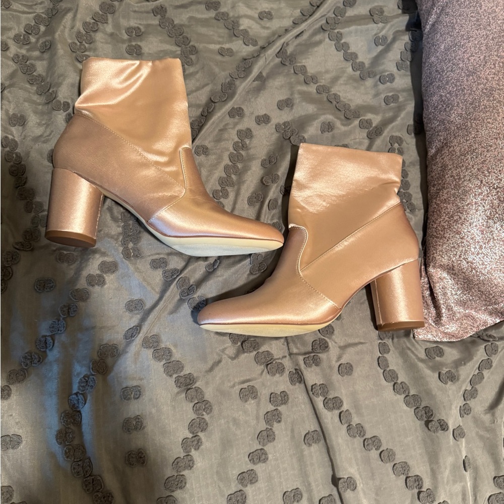 Elegant Rose Gold Ankle Boots